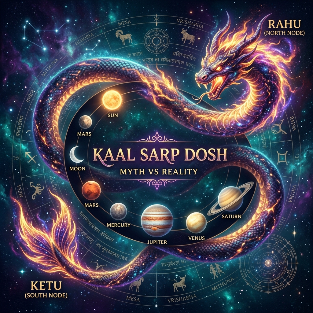 Kala Sarpa Dosha: Types, Myths, and Karmic Remedial Pathways