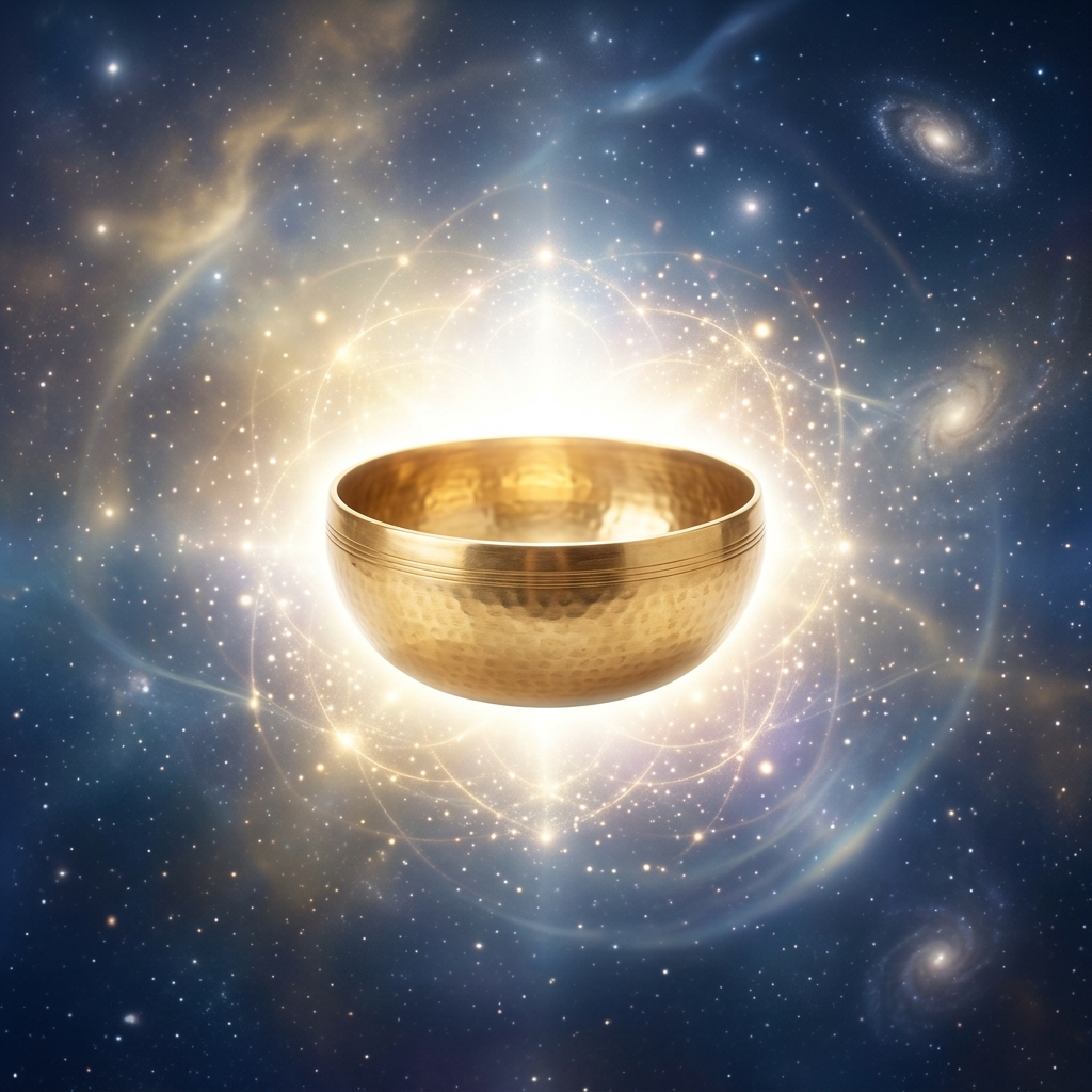 Glowing cosmic empty plate representing fasting and spiritual purification